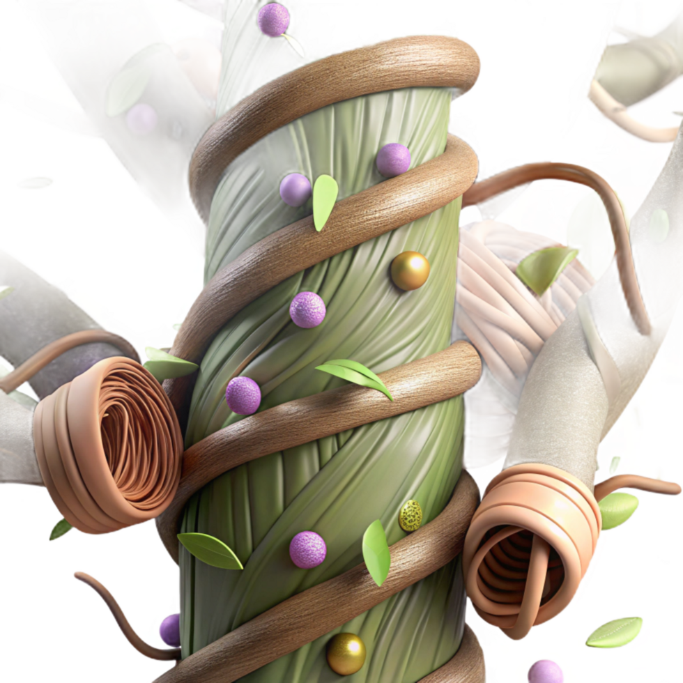 magnificent creative Invasive Vine Wrapping Around Tree Close Up Transparent Background original png