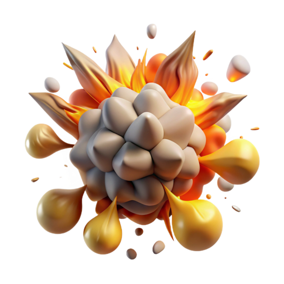 serene artistic Stylized Explosion Effect Fireball Isolated original png