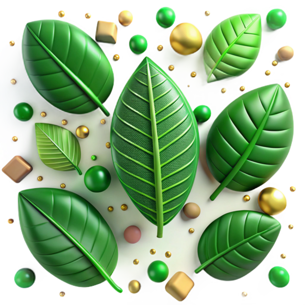 serene rustic Green Leaves Pattern Seamless Tile Cutout original png
