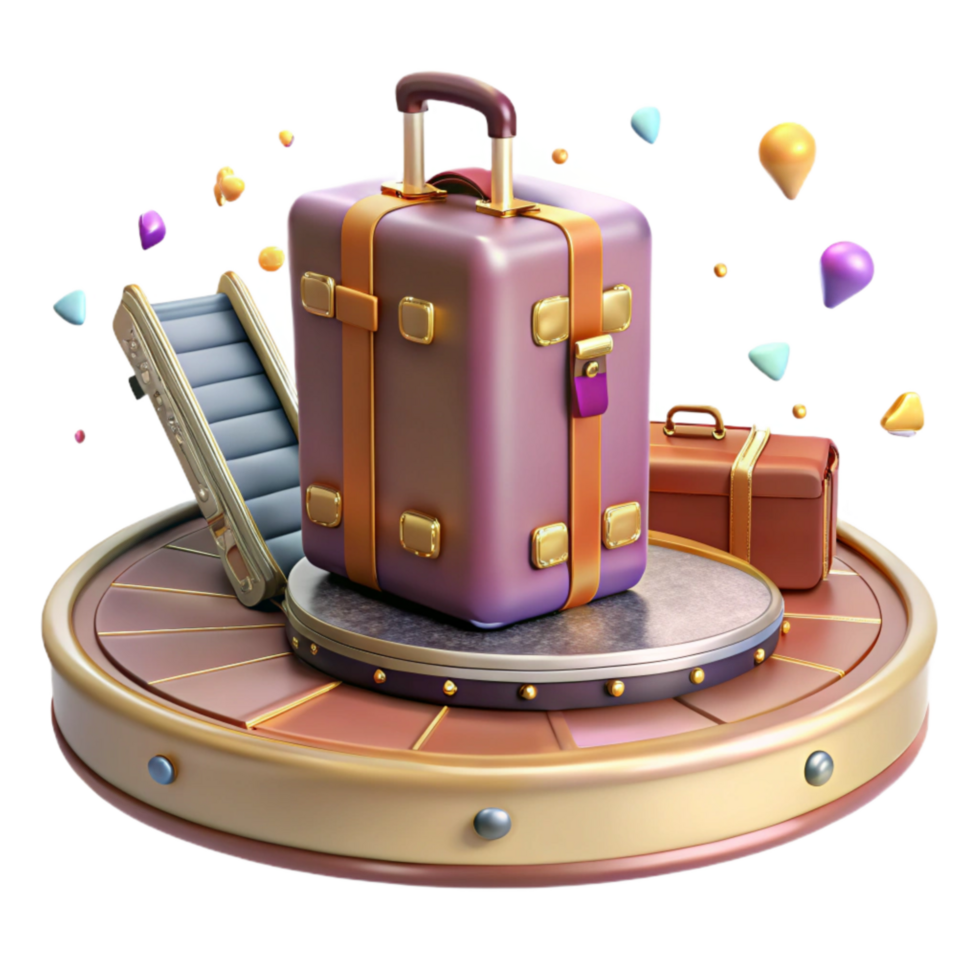 magnificent contemporary Suitcase on Luggage Carousel Cutout genuine png