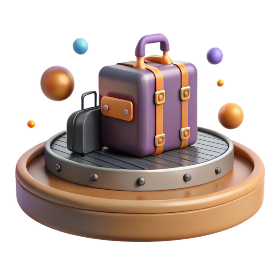 magnificent abstract Suitcase on Luggage Carousel Cutout high resolution png