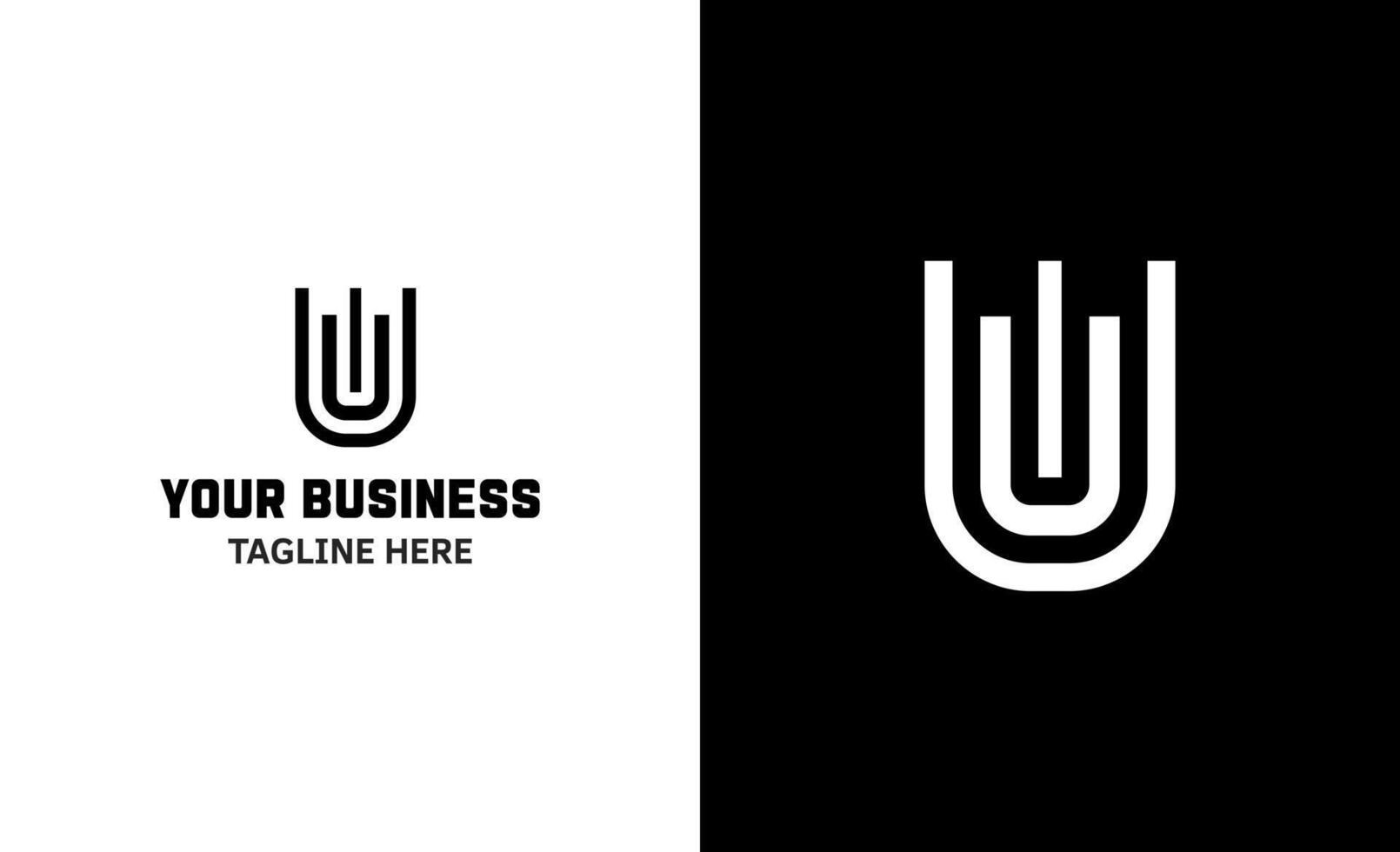 Letter U minimal logo. Icon mark design template vector