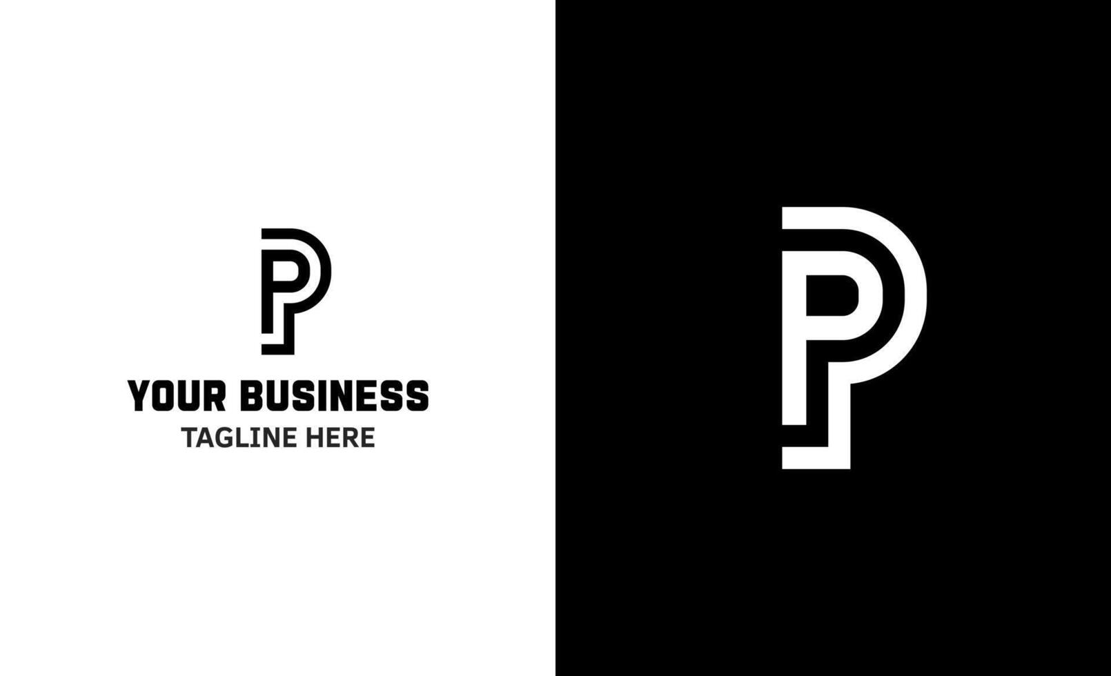 Letter P minimal logo. Icon mark design template vector