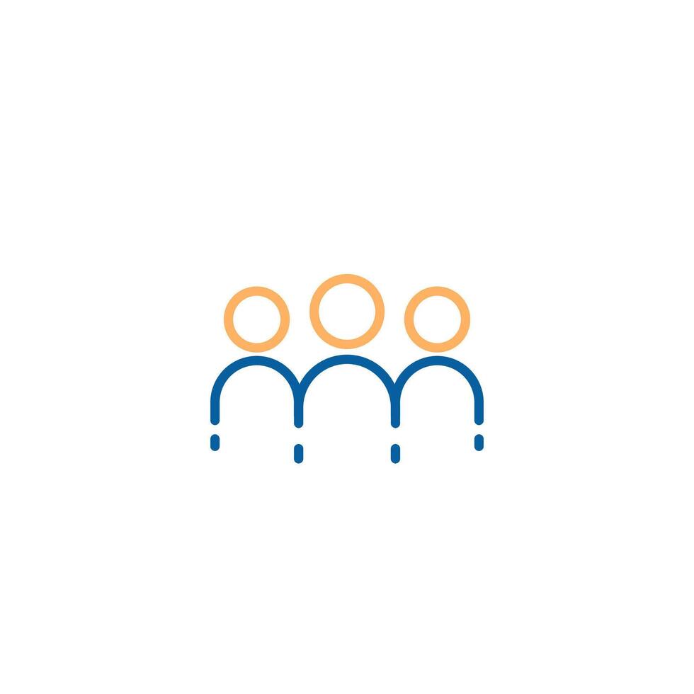Team icon. design illustration representing teamwork, business, crowd of people, followers. Social media web graphic in thin outline style vector