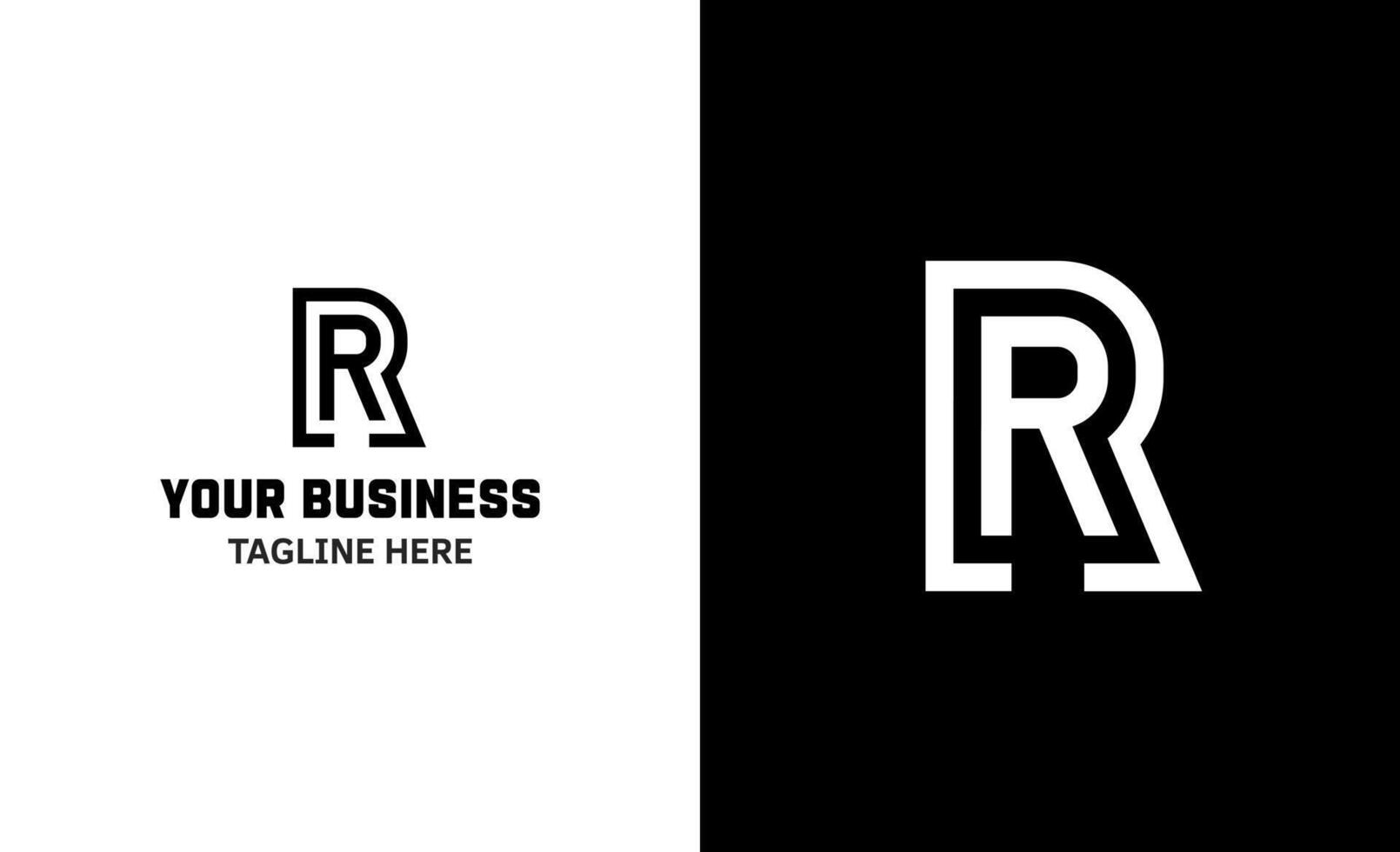 Letter R minimal logo. Icon mark design template vector