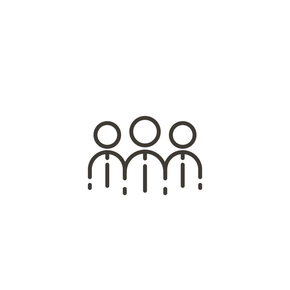 minimal team icon. thin line group symbol for business and collaboration vector