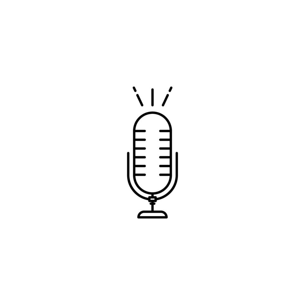 Microphone icon. thin line illustration for concepts of music, studios, conversation, radio and television shows or online podcasts. vector