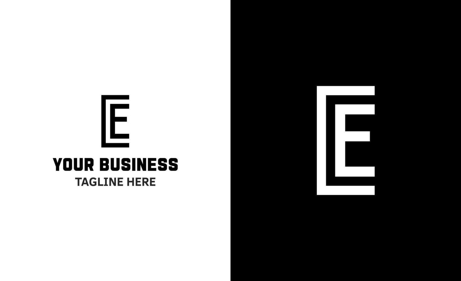 Letter E minimal logo. Icon mark design template vector