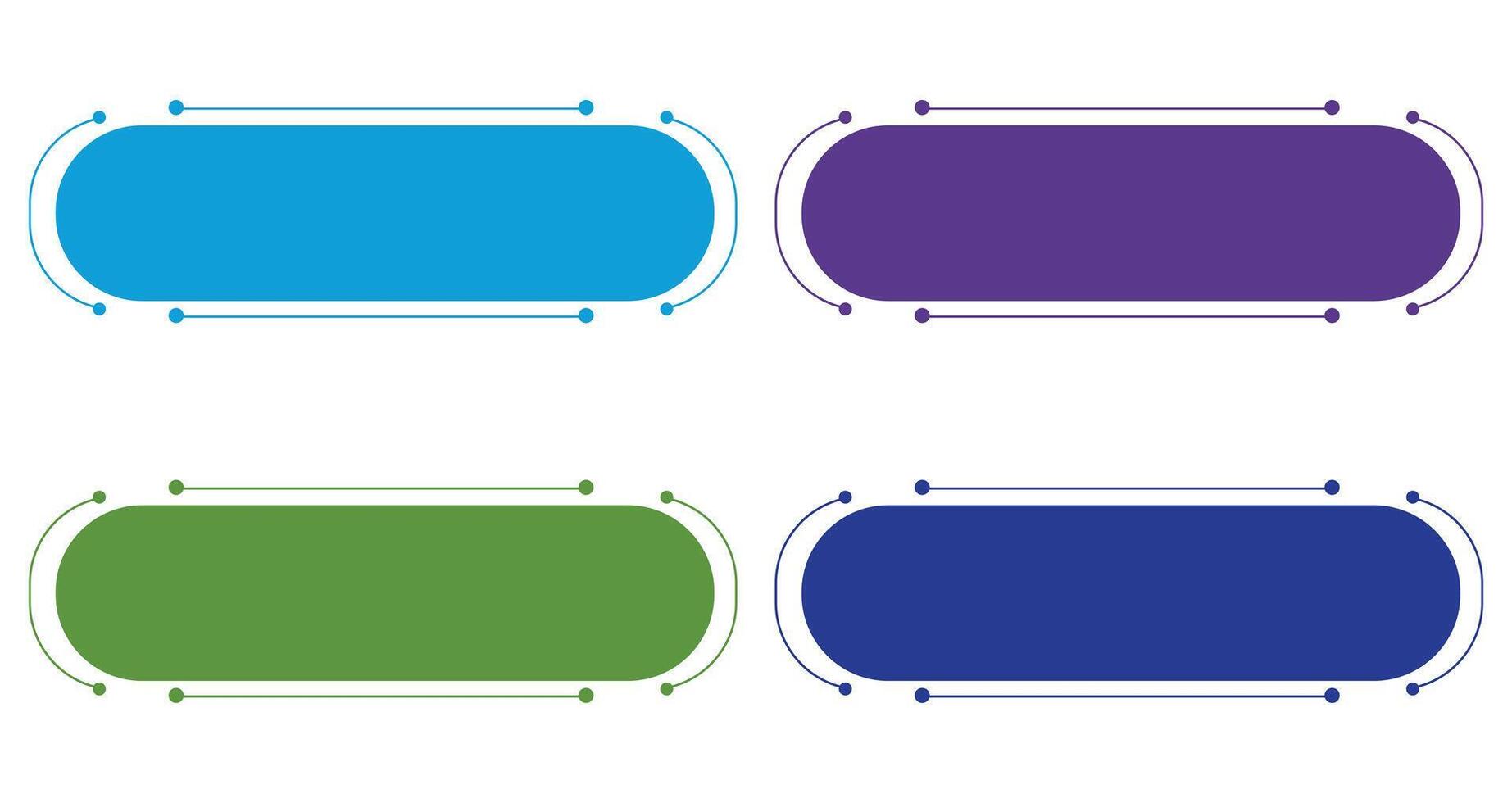 A set of four colorful rectangle banners with a glossy web design and navigation buttons provides a blank illustration for your internet website vector