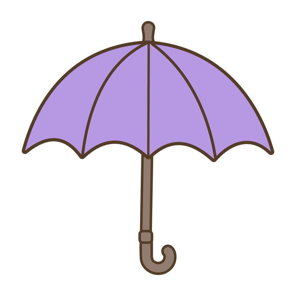 Purple opened umbrella illustration isolated on white background vector