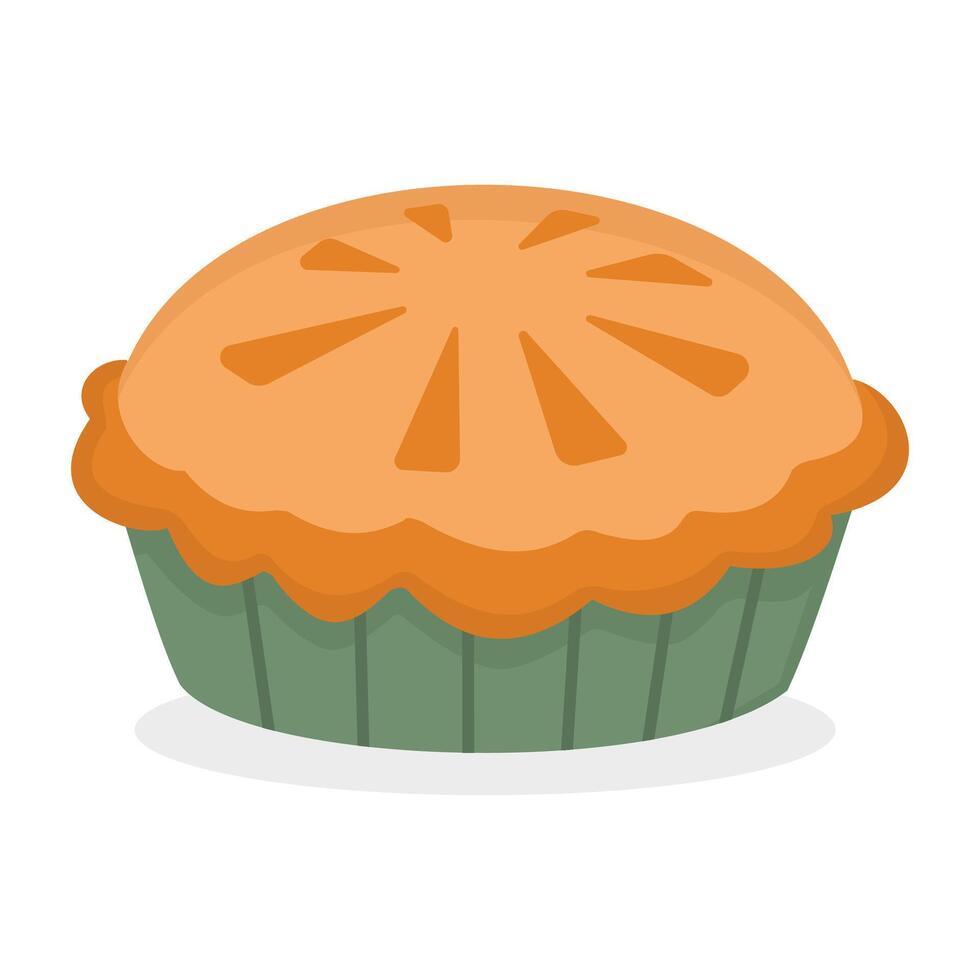 Apple pie illustration isolated on white background vector