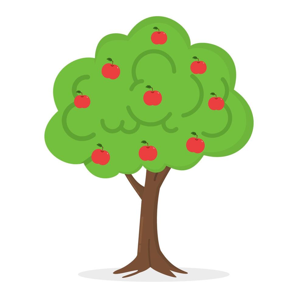 Apple tree illustration isolated on white background vector