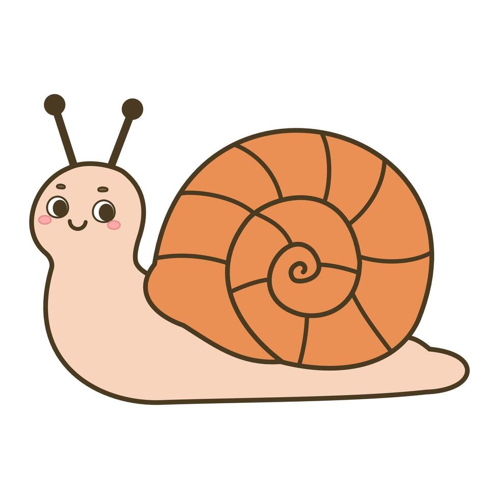 Cute cartoon snai illustration isolated on white background vector