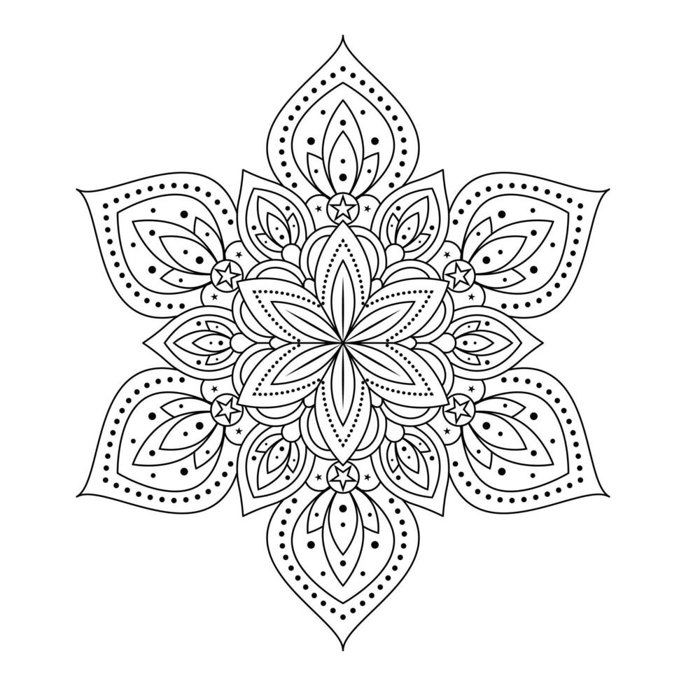 Mandala Design, Mandala Design, black and white mandala illustration featuring intricate floral patterns and geometric shapes vector
