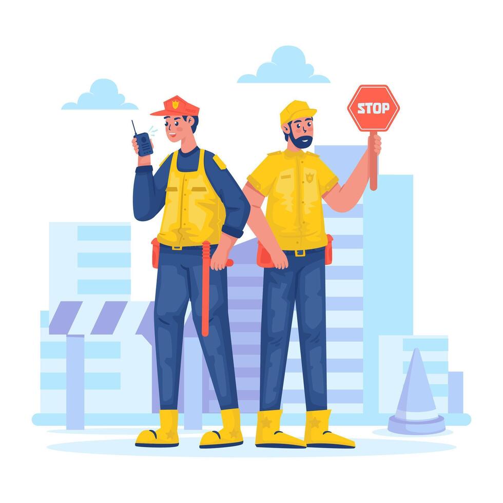 Security officer character illustration vector
