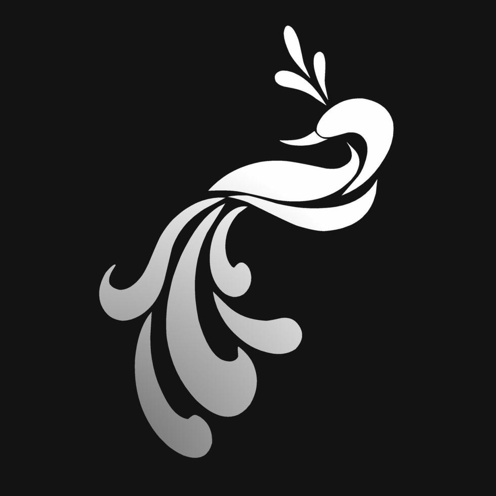 illustration tribal art design abstract peacock shape. suitable for logo design elements vector