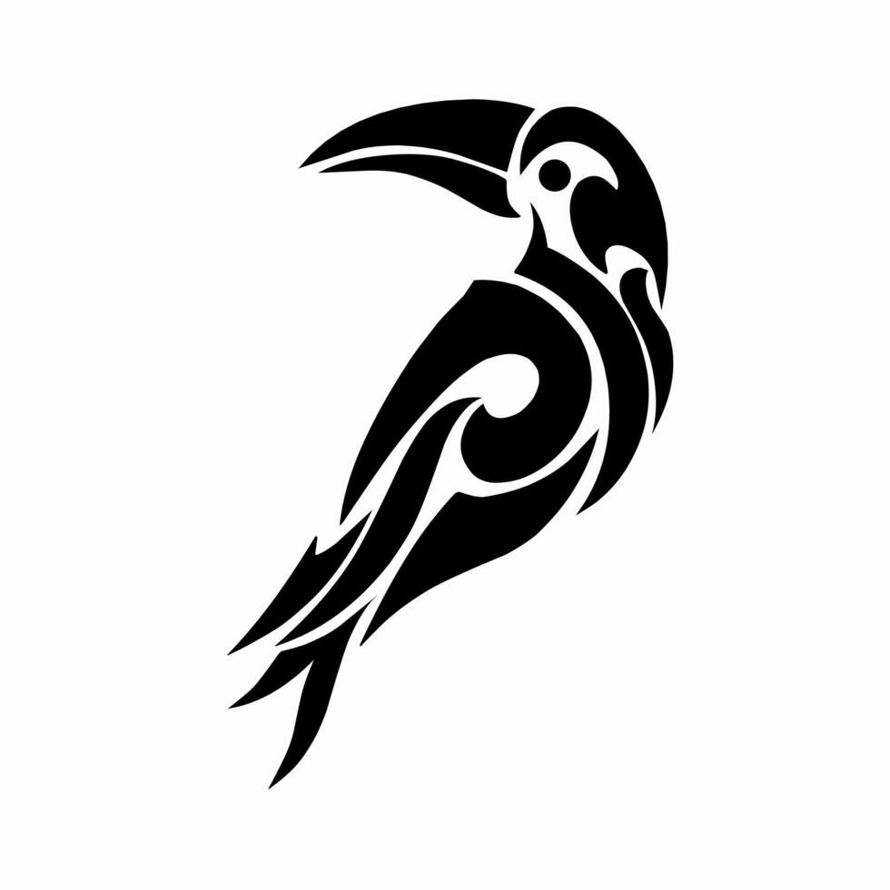 Toucan bird illustration design style tribal art vector