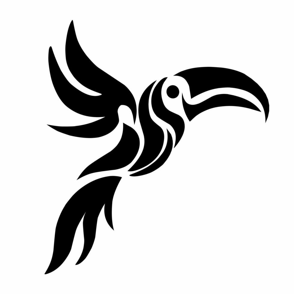 Tribal art tattoo style toucan bird illustration design vector