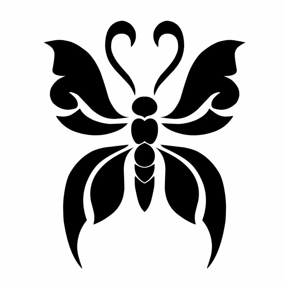 Design butterfly abstract tribal art tattoo style vector
