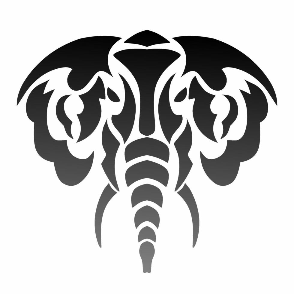 illustration design abstract tribal art tattoo elephant head. suitable for logo symbol vector