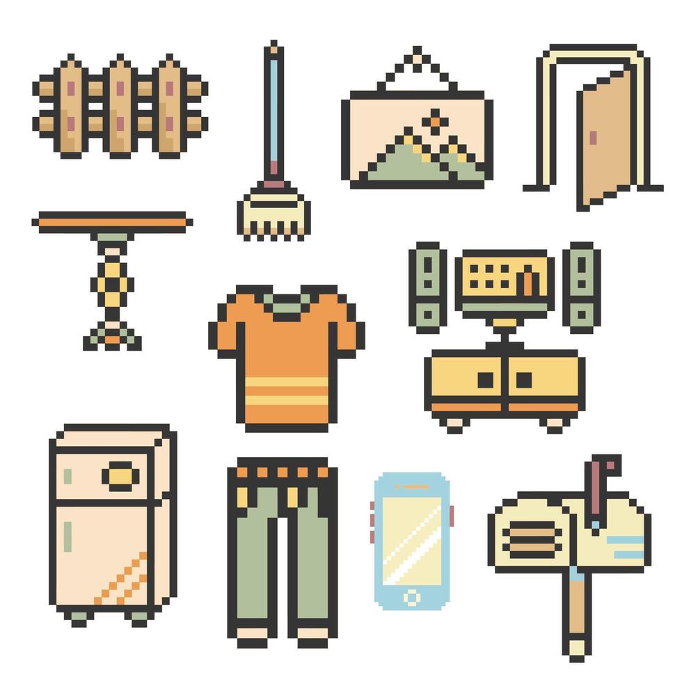 home items set vector