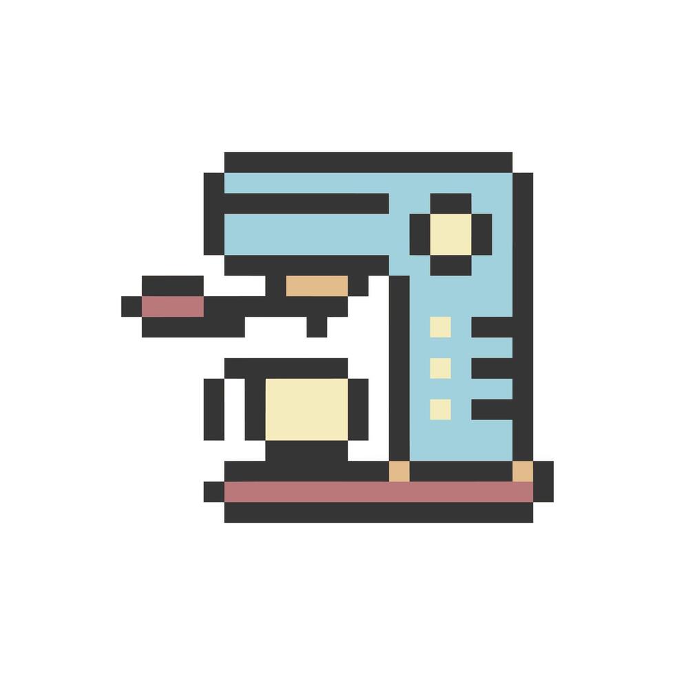 coffee machine pixelated vector