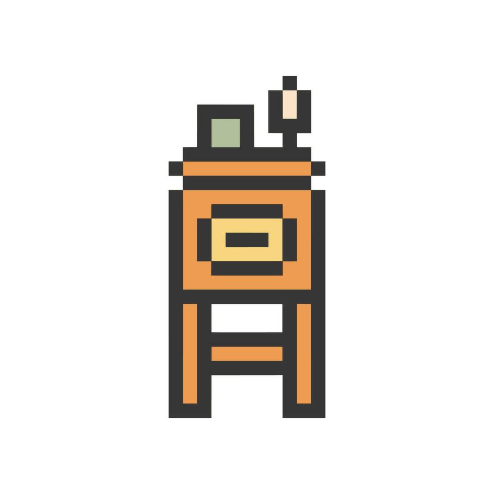 pixel drawer wood vector