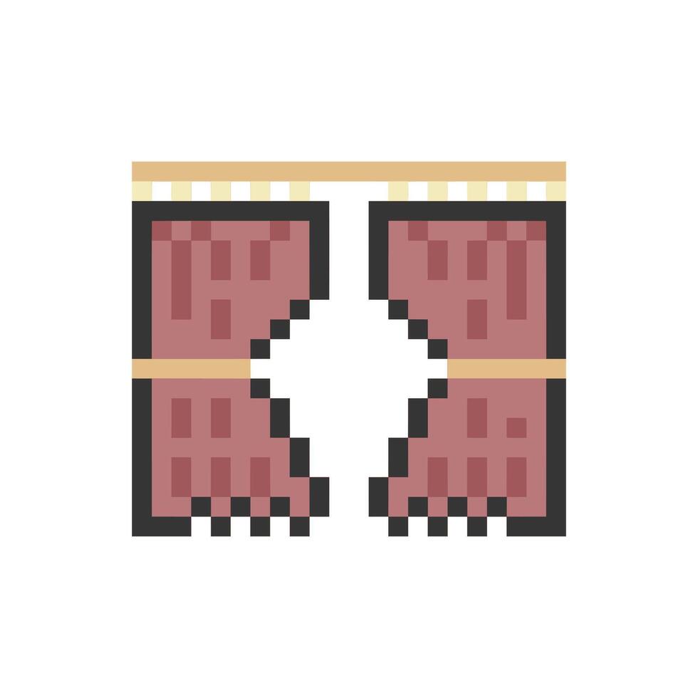 curtain pixel art vector
