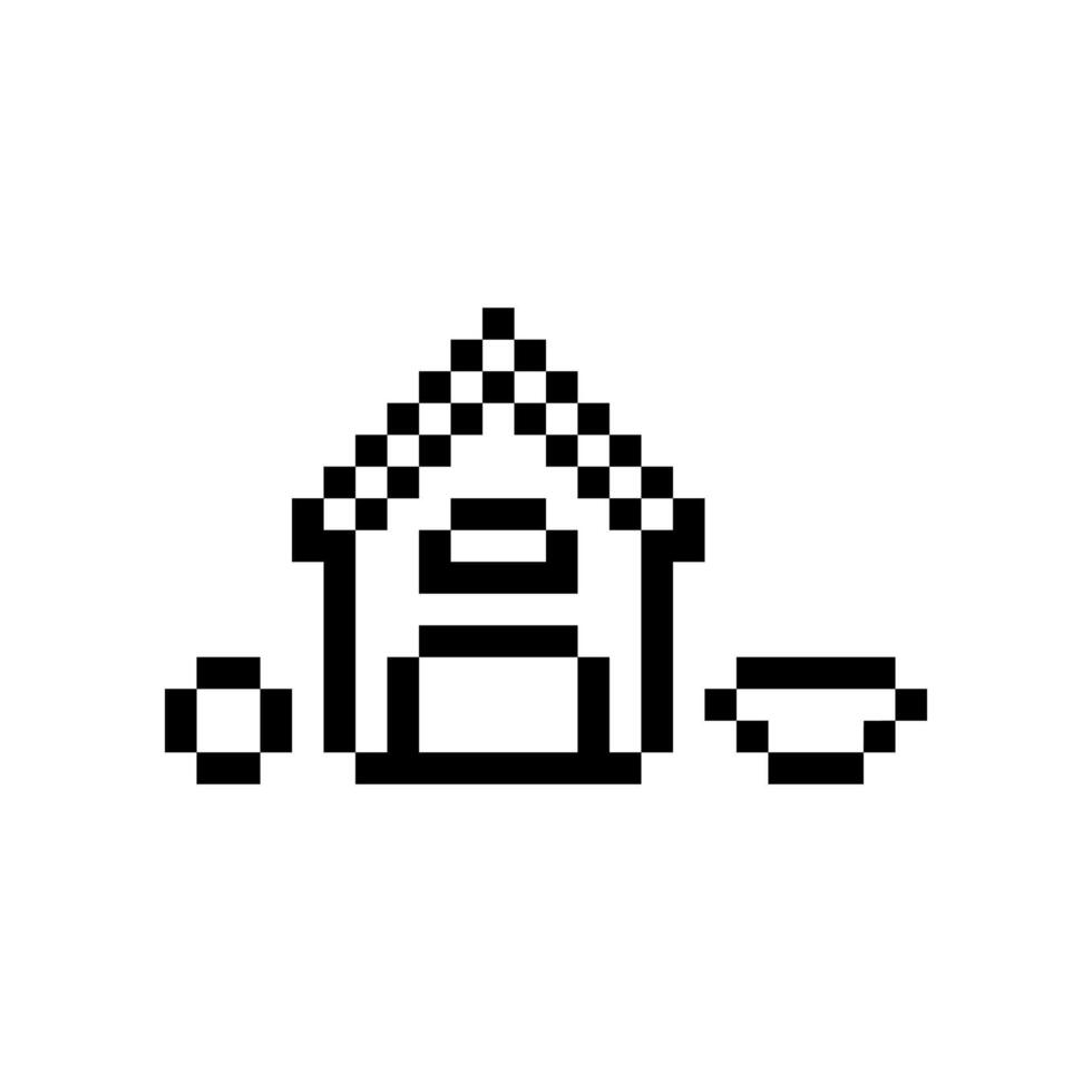 pet house pixelated vector