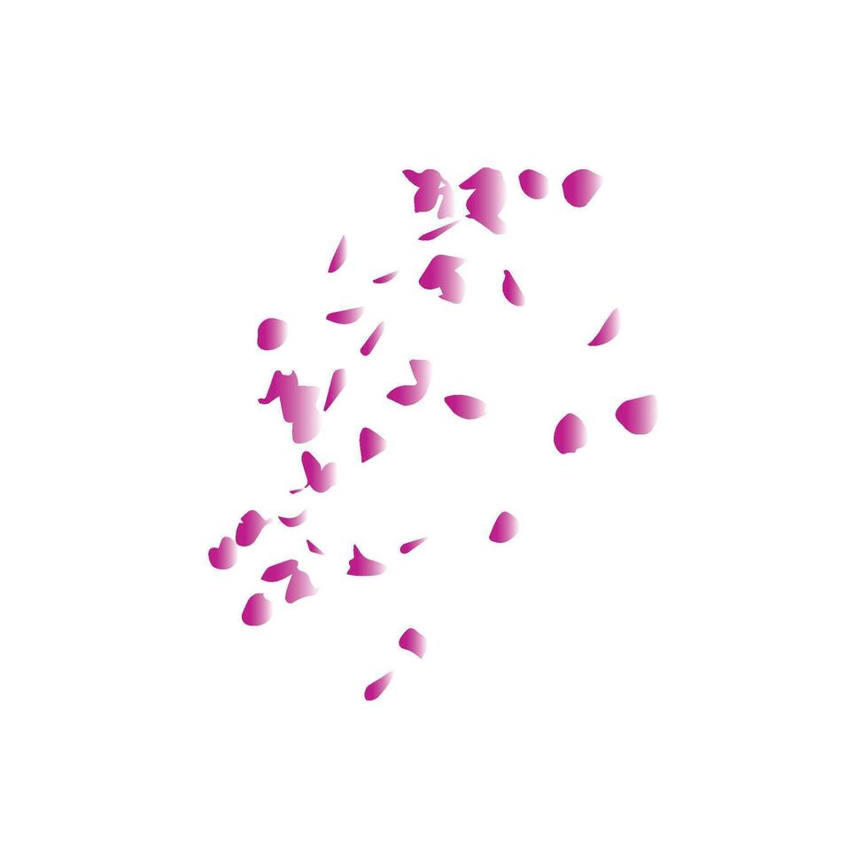 Silhouette of Falling Rose Petals in the Air vector