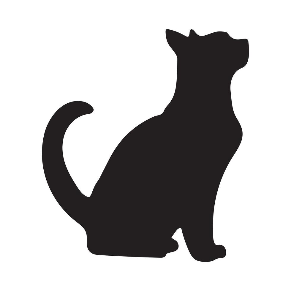 Minimalist Silhouette of a Cat in Sit Position vector