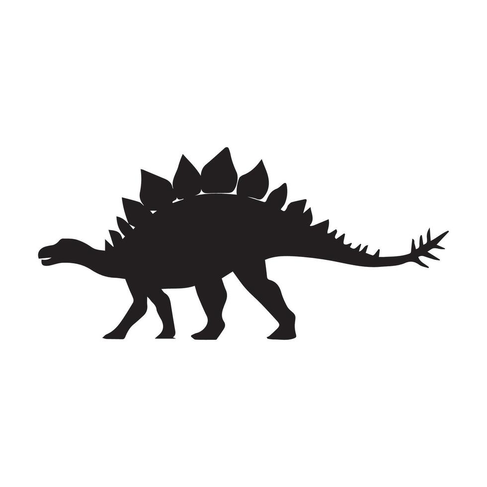 Stegosaurus Dinosaur Silhouette Perfect for Prehistoric Designs vector
