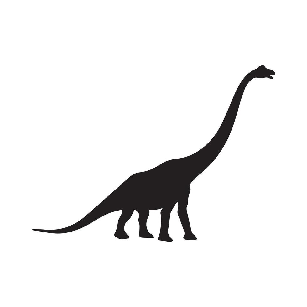 Brontosaurus Silhouette Dinosaur Art vector