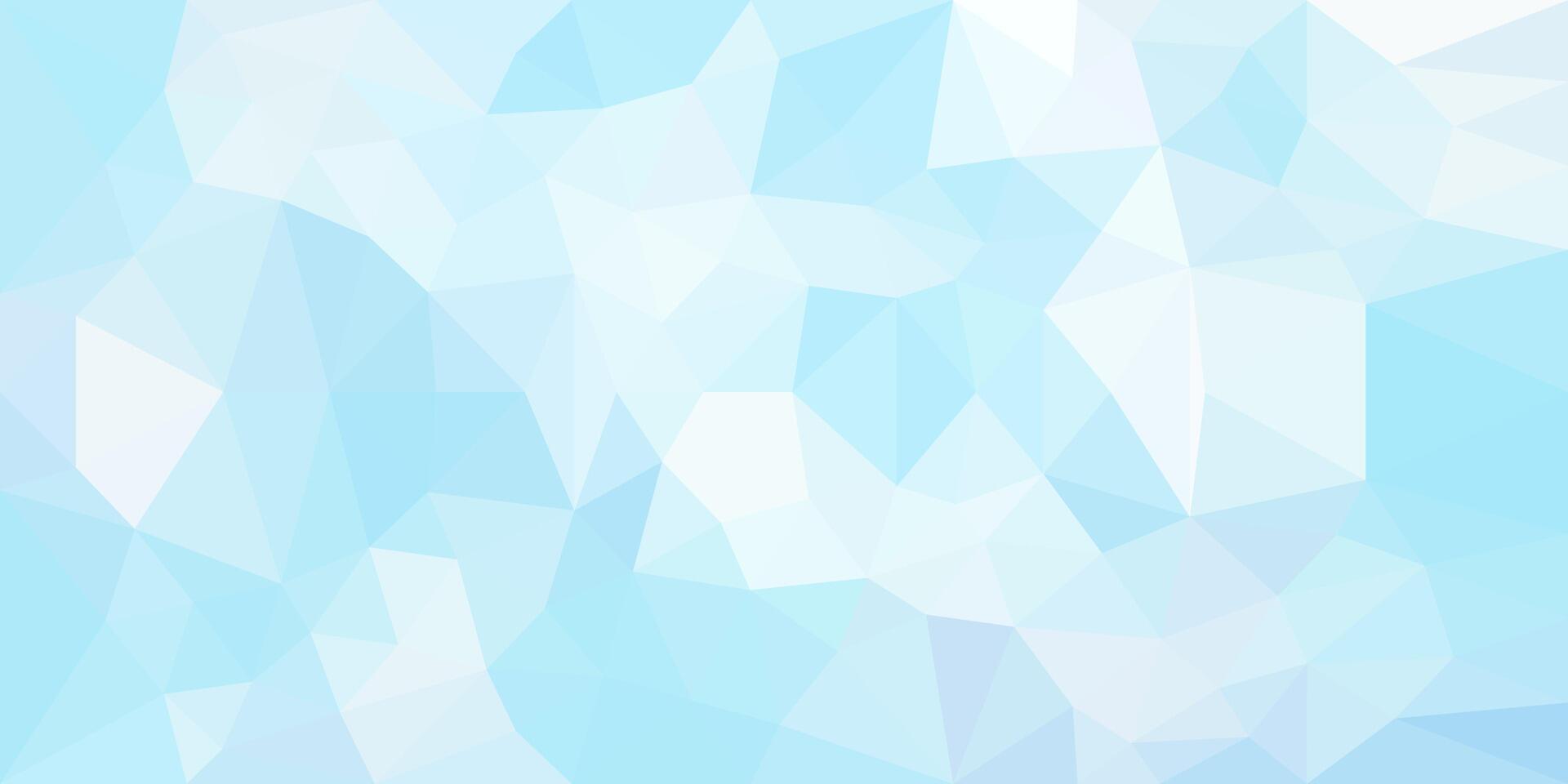 Abstract low-poly background in shades of light blue and white, creating a soft and modern geometric pattern suitable for web design or digital graphics. vector