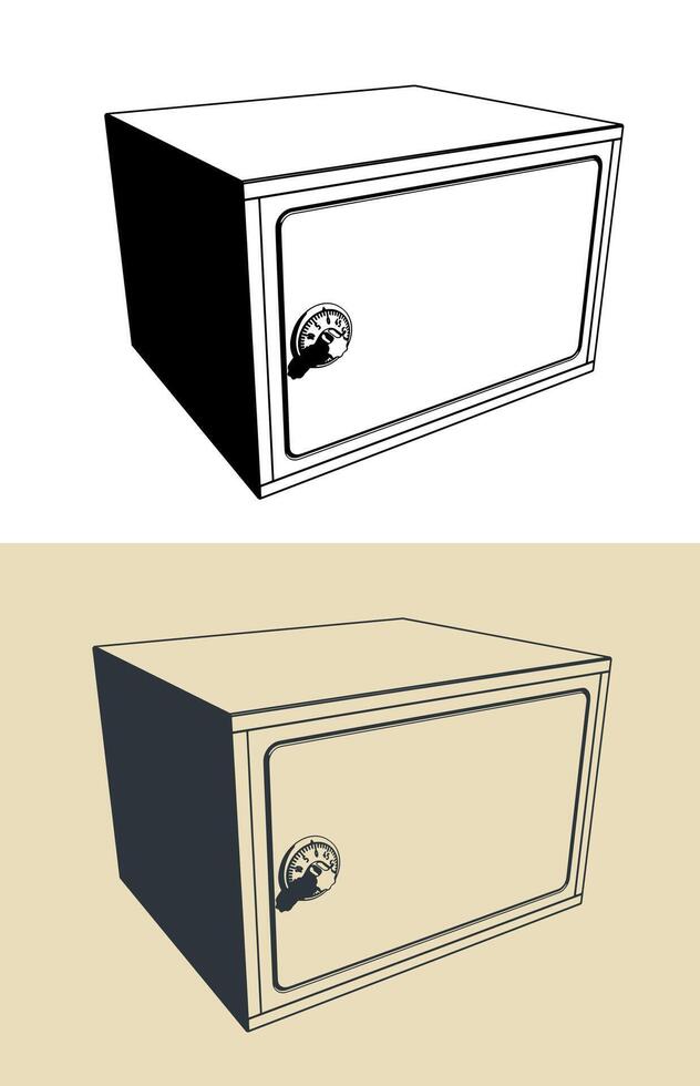 Small safe box illustrations vector