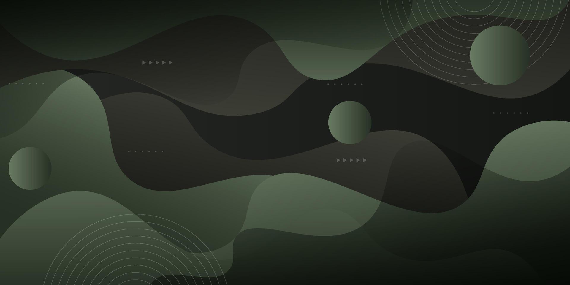 Dark wave background with simple line shapes and patterns. Simple green wave design. Modern geometric shape concept. eps10 vector