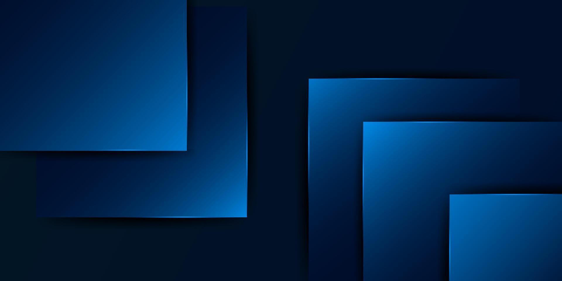 Simple abstract curved square blue background with shadow overlapping shapes. Colorful blue design with simple pattern. Eps10 vector