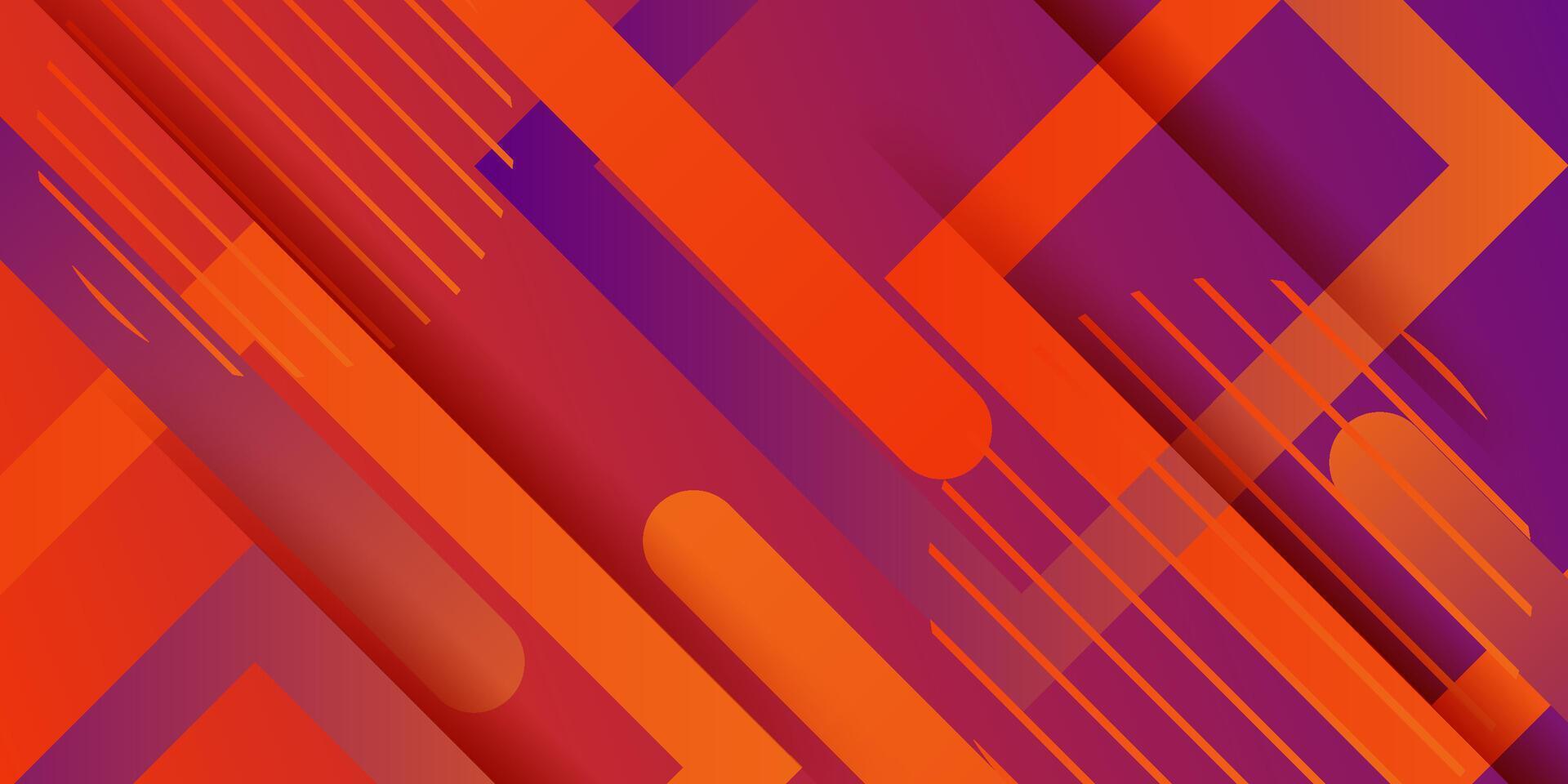 Abstract geometric background in bright colors with orange and purple gradient color combination. Simple arrow pattern color lines on the background. Eps10 vector