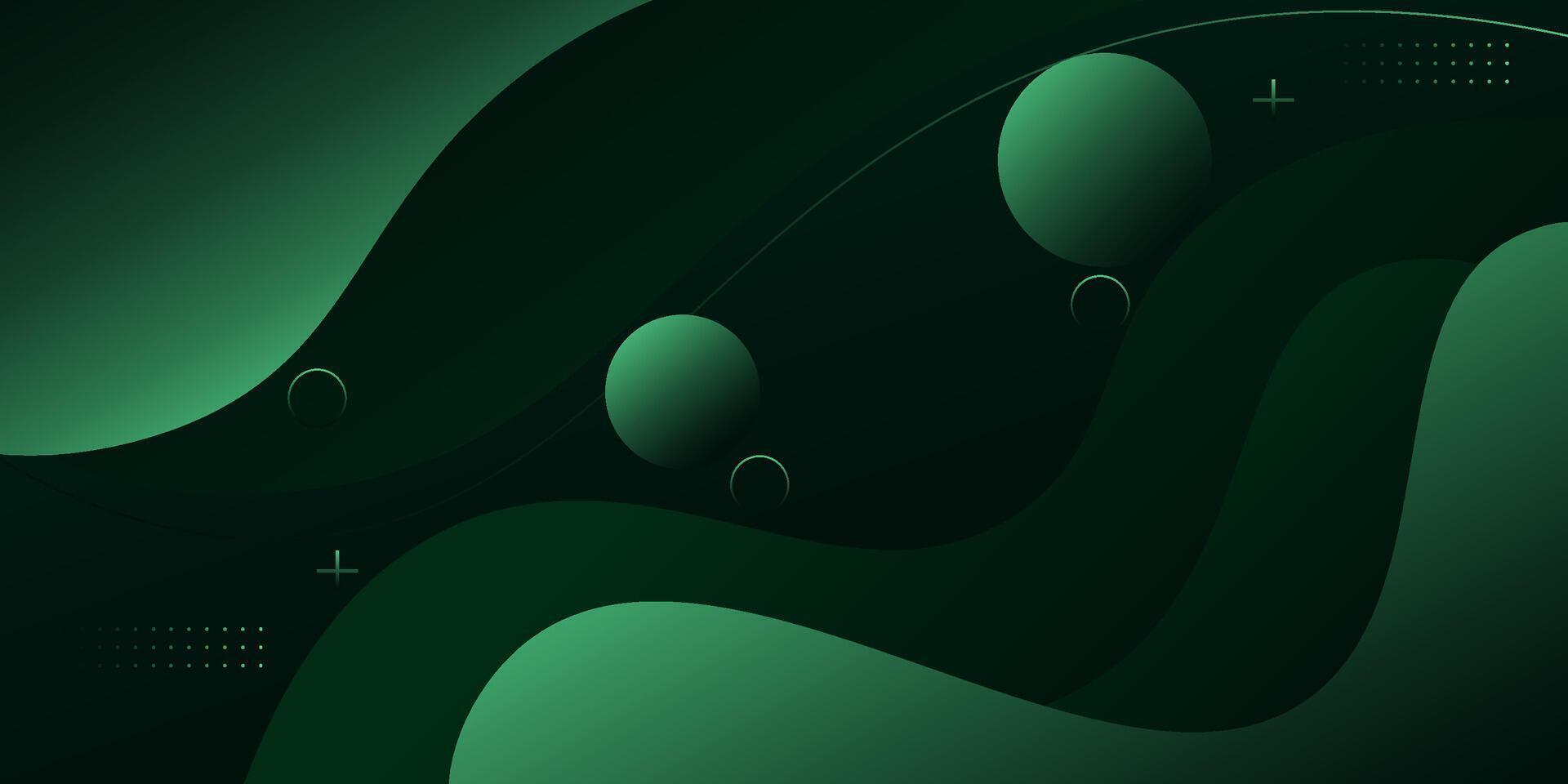 Green dynamic abstract background with simple wave design. Creative gradient background. Smart 3D cover design for business design vector