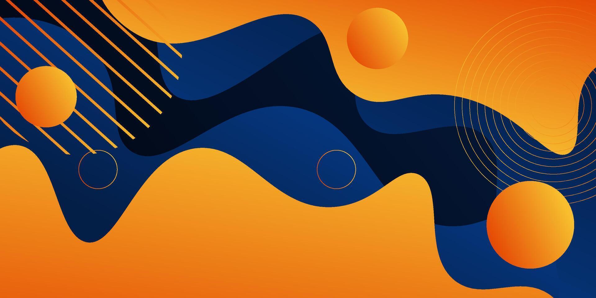 Abstract colorful blue and orange 3D wave background. Bright colored fluid pattern. Eps10 vector