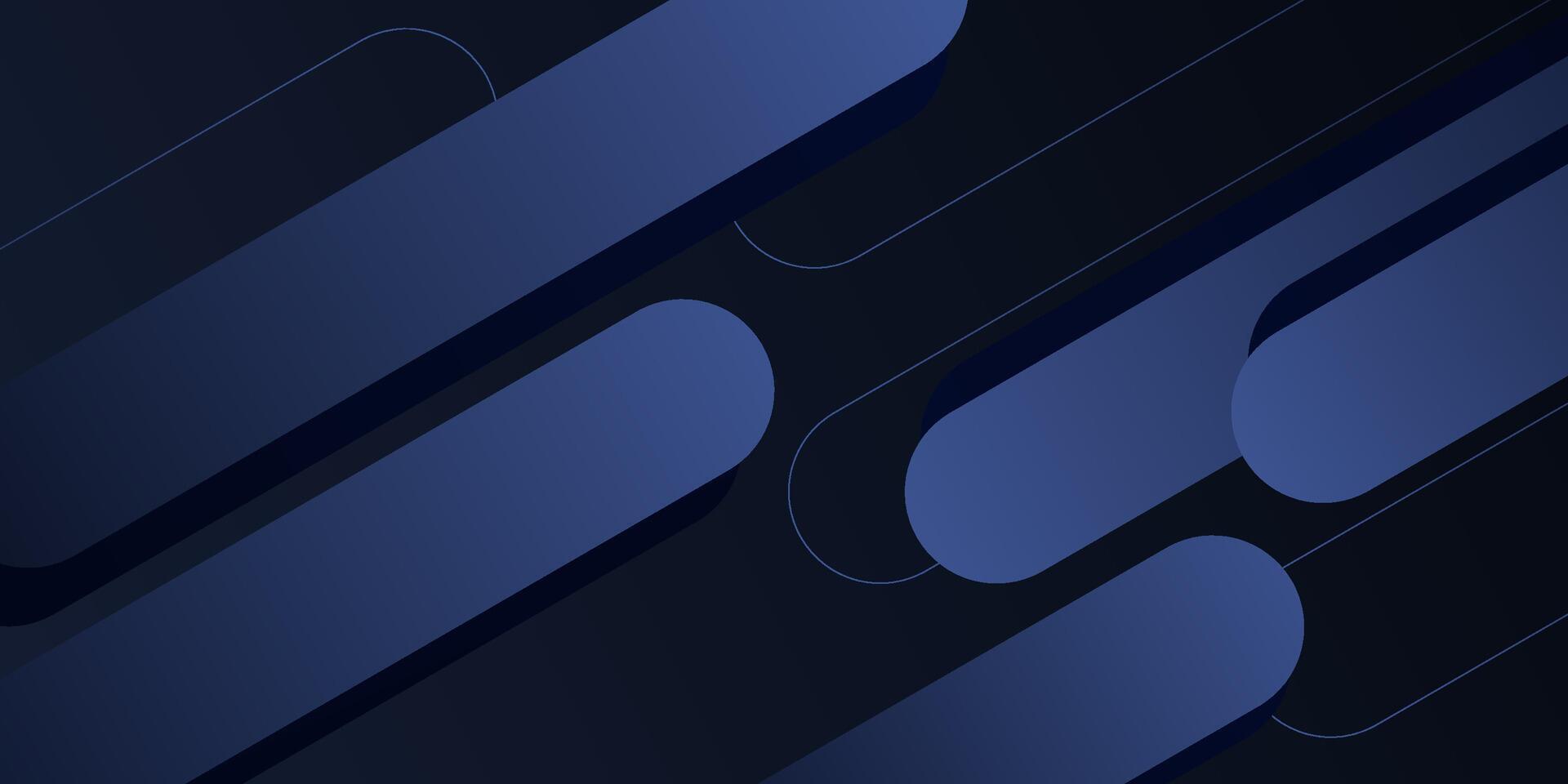 Abstract dark blue background with diagonal curved rectangle pattern. Dynamic shape composition. vector