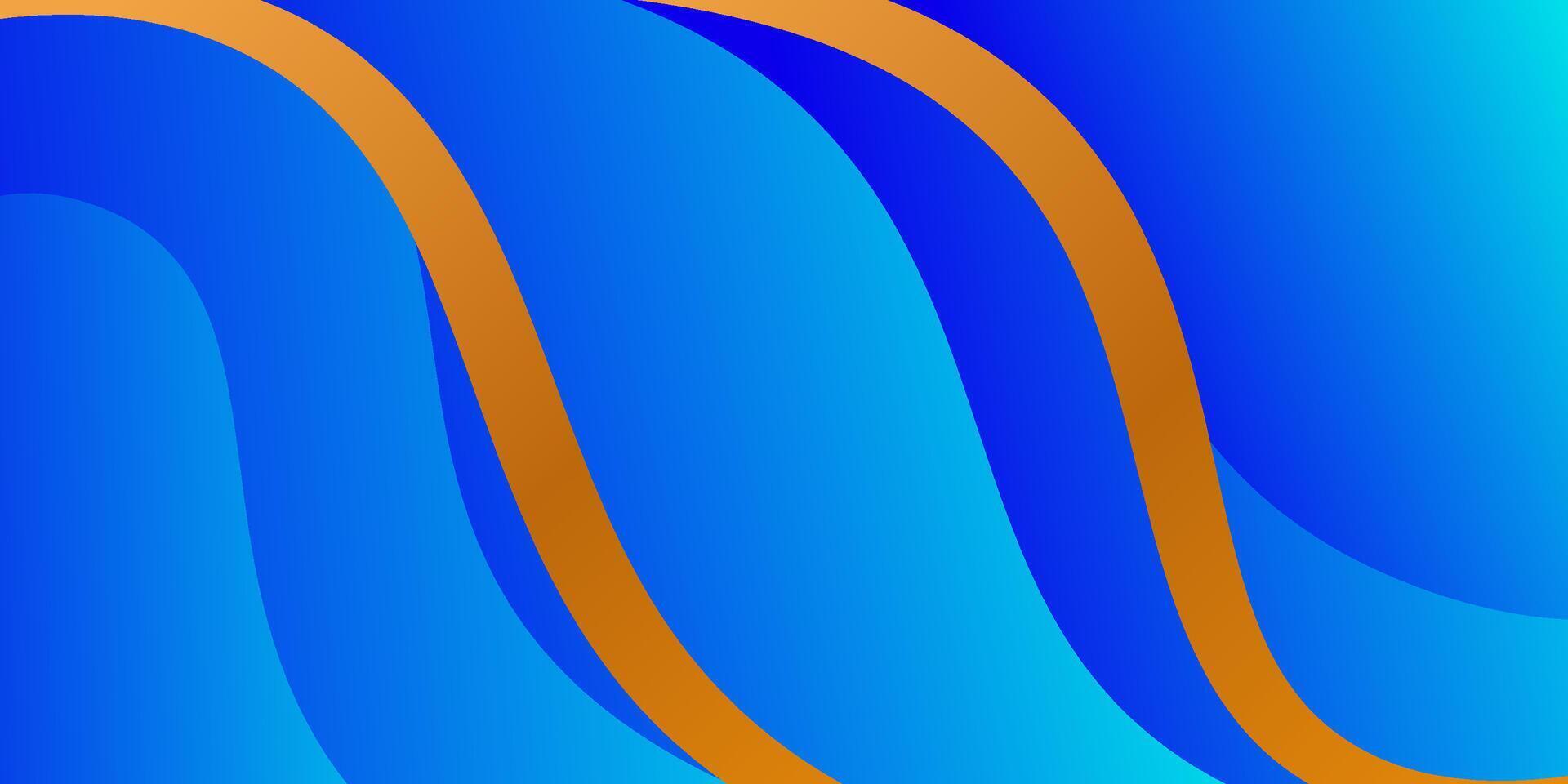 Blue geometric business banner design. Creative banner design with wave shape and golden curved lines on bright background for template. Simple horizontal banner. Eps10 vector