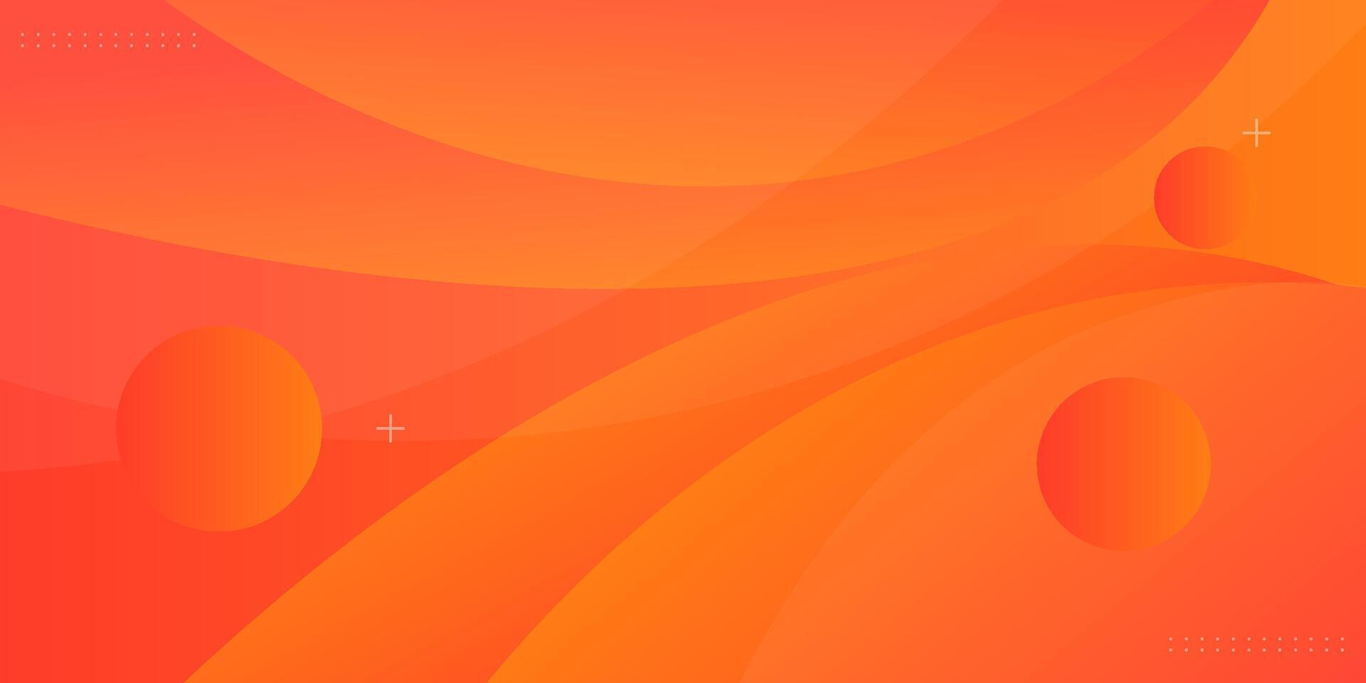 Abstract colorful orange geometric wave background. Fluid color design with shadow. Liquid shape composition. vector