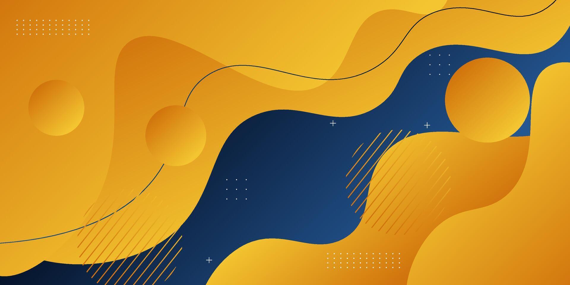 Abstract 3D background with realistic blue and orange wave pattern. Fluid background design. vector