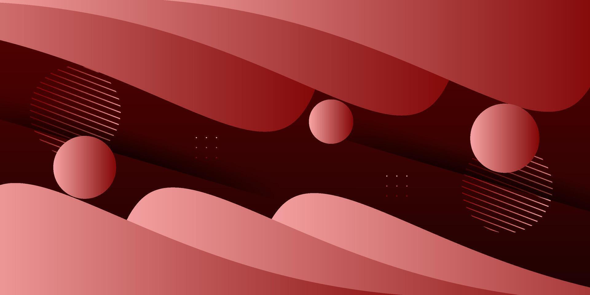 Red abstract overlapping background. Curved shapes on dark color geometric design pattern. Modern futuristic overlapping paper cut background. eps10 vector