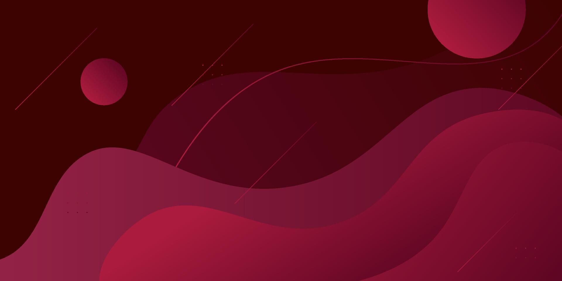 Modern colorful red geometric business banner design. Creative banner design with wave shape and line as template. Simple horizontal banner. Eps10 vector