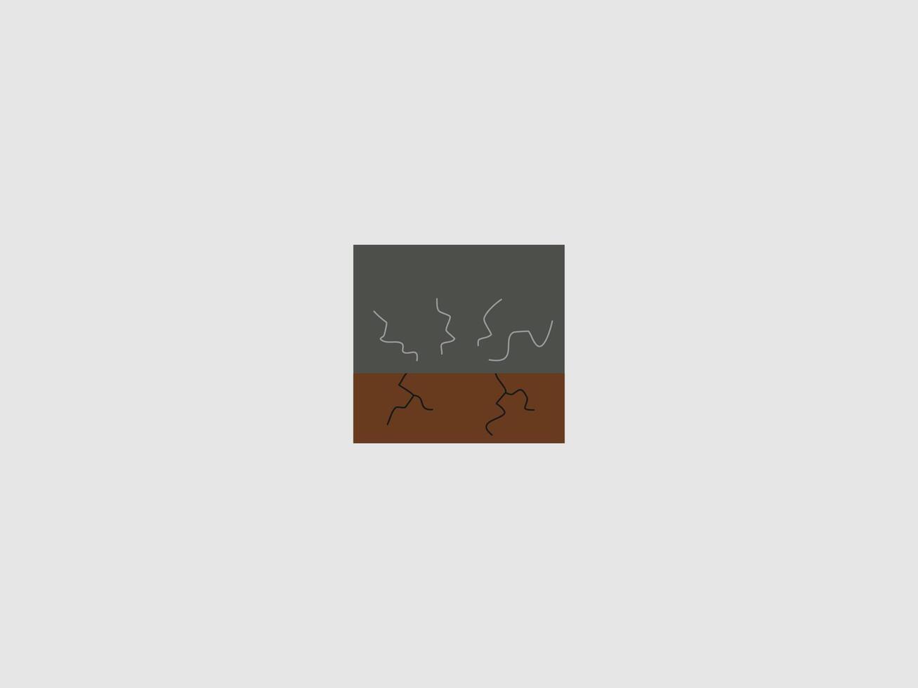 a stark division between a dark gray upper section and a brown lower section vector