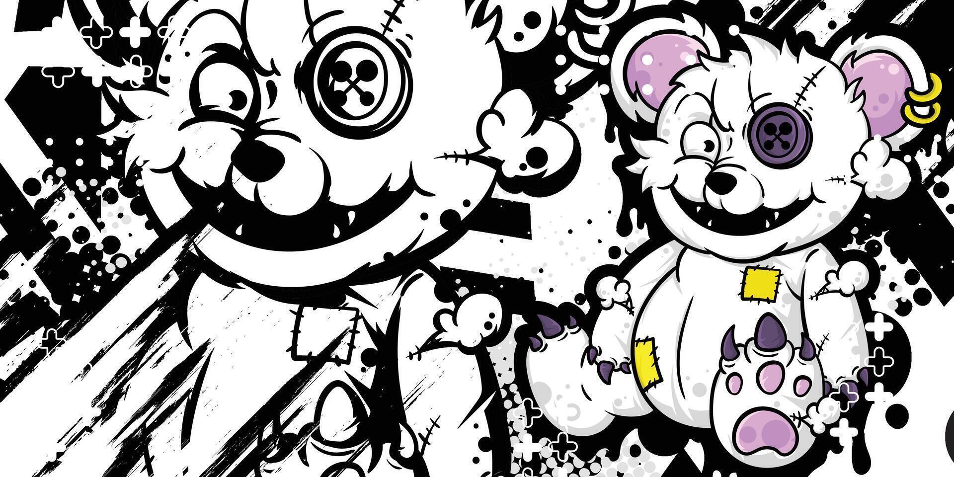 Abstract background with polar bear teddy object vector