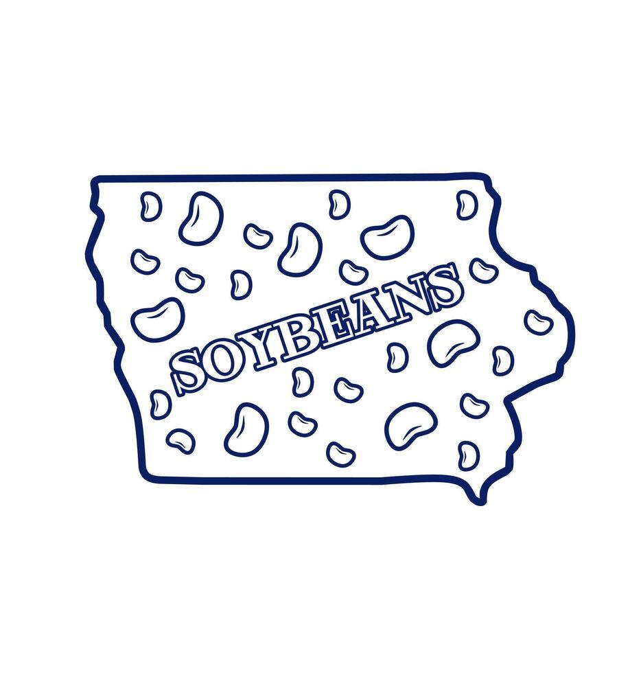 Illinois map state with soybean pattern perfect for print, apparel, etc vector
