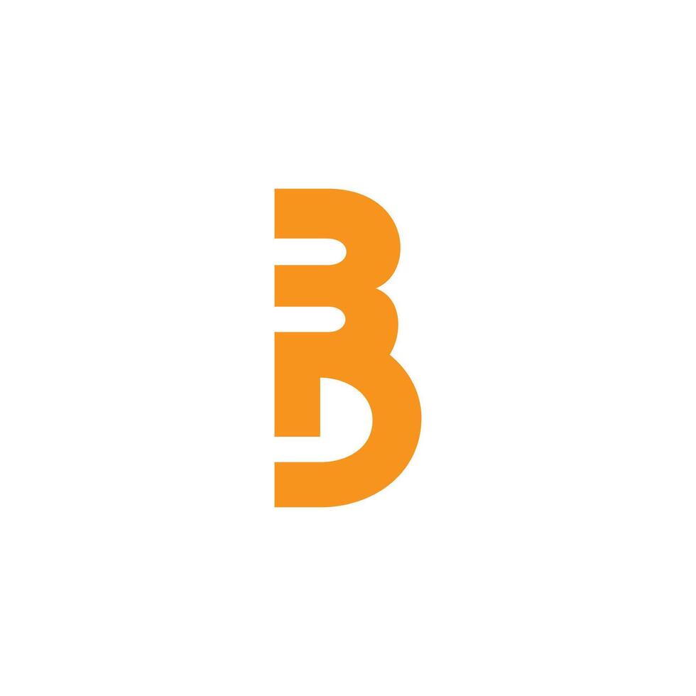 letter bd simple geometric simple linear logo vector